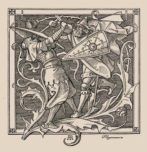 Die Nibelungen. Hagen von Tronje tötet Iring, 1840-1841 von Alfred Rethel