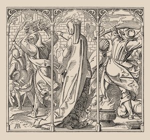 Die Nibelungen. Wie die Königin befahl, die Halle niederzubrennen, 1840-1841 von Alfred Rethel