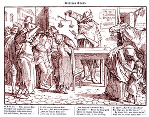 Totentanz 1848: Der Tod beweist, dass alle Menschen gleich sind von Alfred Rethel