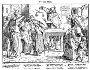 Totentanz 1848: Der Tod beweist, dass alle Menschen gleich sind von Alfred Rethel
