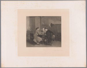 Interieur mit drei rauchenden Männern an einem Tisch von Alfred Revel