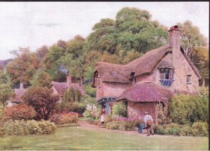 Almhäuser, Selworthy Green, Somerset, aus The Cottages and the Village Life of Rural England, veröffentlicht von Dent & Sons Limited von Alfred Robert Quinton