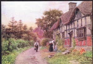 Abend, Elmley Castle, Worcester, aus The Cottages and the Village Life of Rural England veröffentlicht von Dent & Sons Limited von Alfred Robert Quinton