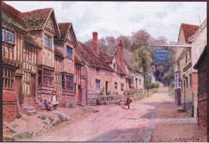 Häuser, die früher von Webern bewohnt wurden, Kersey, Suffolk, aus The Cottages and the Village Life of Rural England, veröffentlicht von Dent & Sons Limited