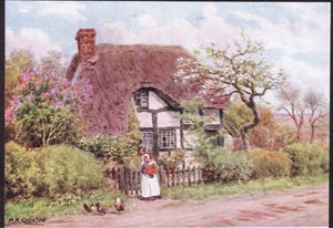 Flieder und Apfelblüten, Harvington, Worcester, aus The Cottages and the Village Life of Rural England, veröffentlicht von Dent & Sons Limited, 1912