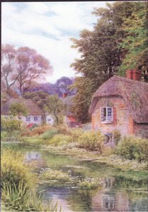 Am Avon bei Lake, in der Nähe von Salisbury, aus The Cottages and the Village Life of Rural England, veröffentlicht von Dent & Sons Limited von Alfred Robert Quinton