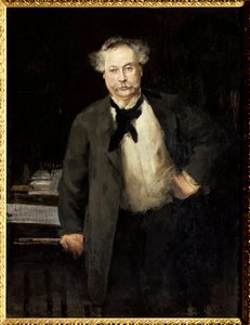 Porträt von Alexandre Dumas Jr., französischer Schriftsteller. Gemälde von Alfred Philippe Roll