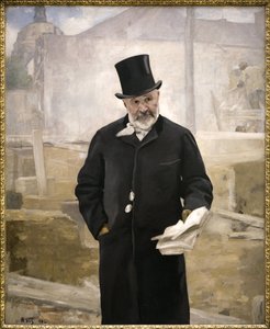 Porträt von Jean Charles Adolphe Alphand (1817-1891), Mitarbeiter von Baron Haussmann, Leiter der öffentlichen Arbeiten, Gestaltung der Grünflächen in Paris, Direktor der Arbeiten der Weltausstellung von 1889 von Alfred Roll
