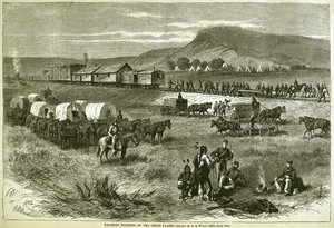 Eisenbahnbau auf den Great Plains, aus 