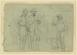 Der Prinz von Joinville skizziert "Paris" in der Nähe von Cumberland von Alfred Rudolph Waud