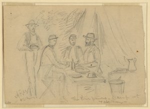 Die drei Prinzen, Lager in Yorktown, 5. April - 4. Mai 1862 von Alfred Rudolph Waud
