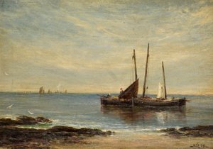 Fischerboote an der Mündung des Tay von Alfred Sanderson Edward