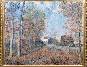Eine Ecke des Waldes mit Sablons oder der Weg zum Waldrand (Waldkante von Fontainebleau, in der Nähe von Moret-sur-Loing) von Alfred Sisley