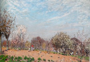 Apfelbäume in Blüte in Louveciennes von Alfred Sisley