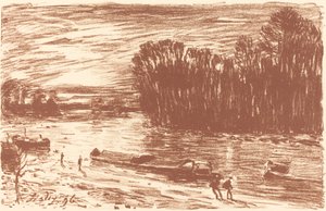 Ufer des Loing bei Saint-Mammès von Alfred Sisley
