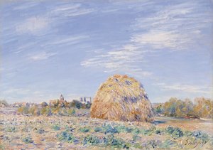 Heuhaufen am Ufer des Loing, 1891 von Alfred Sisley
