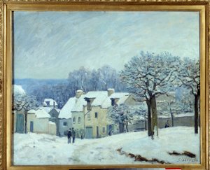 Der Platz des Zwingers in Marly, Schneeeffekt
