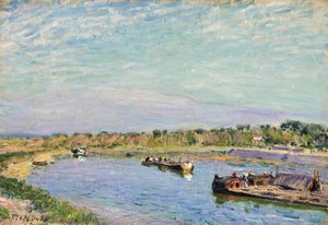 Der Hafen von Saint Mammes, Der Morgen, 1885 von Alfred Sisley