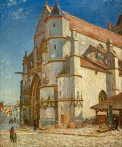 Die Kirche von Moret im Morgenlicht