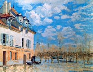 Das Boot in der Flut, Port-Marly, 1876 von Alfred Sisley