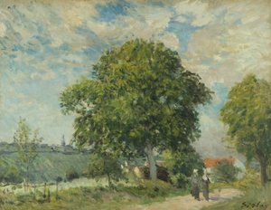 Der Eingang zum Dorf, ca. 1880 von Alfred Sisley