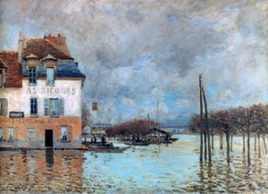 Die Flut in Port-Marly von Alfred Sisley