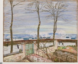 Der Bahnhof von Moret im Winter