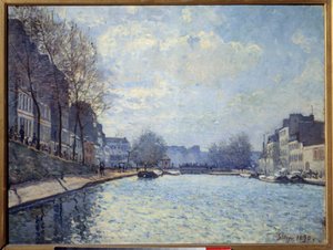 Blick auf den Canal Saint Martin in Paris im Jahr 1870