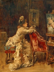 A. Stevens, Warten oder Das Atelier