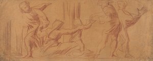 Gruppe von Figuren, Kind bettelt in der Mitte von Alfred Emile Stevens