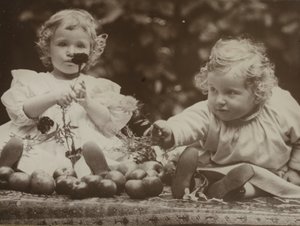 Nichten - Flora mit Blume und Hedwig, ca. 1896 von Alfred Stieglitz