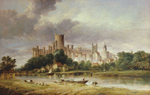 Blick auf Windsor Castle von den Brocas Meadows, 1856