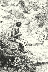 Der französische Töpfer Bernard Palissy beobachtet als Junge Eidechsen im Garten von Alfred Wallis Mills