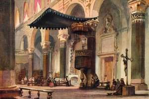 Innenansicht der Kathedrale, San Remo, um 1870