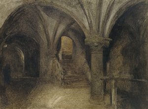 Die Krypta des Aquilon, Mont St Michel, ca. 1876