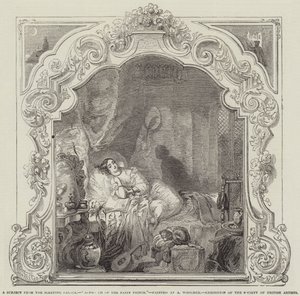 Ein Motiv aus dem Schlafenden Palast, Annäherung des Märchenprinzen, Ausstellung der Society of British Artists von Alfred Woolmer