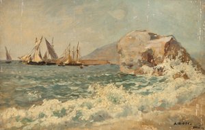 Brandung bei Nervi von Alfred Zoff
