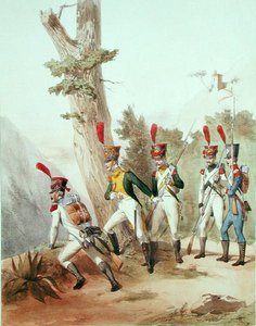 Französische Truppen, graviert von Gustave David (1824-91) von Alfred de (after) Marbot