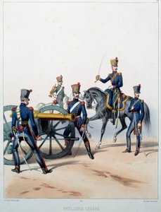 Napoleonische Armee: Leichte Artillerie. Gravur von Alfred De Marbot (19. Jahrhundert) 1812. Malmaison, Musee Du Chateau.