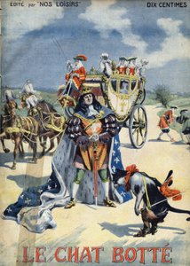 Der gestiefelte Kater. Volksmärchen. Illustration von Vaccari und Carrey in der Sammlung „Les beaux tales“ „Nos loisirs“ um 1910. Private Sammlung. von Alfredo and Carrey Vaccari