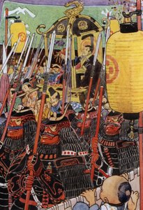 Illustration für Die Geschichte des Mikado (Farblithografie)