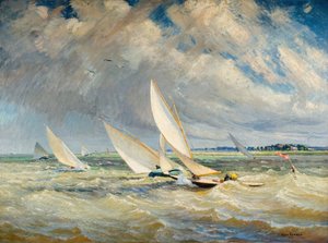 Yachten im Sturm - Burnham-On-Crouch, 1919 von Alice Maud Fanner