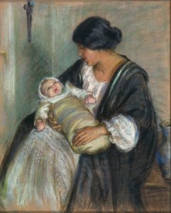 Mutter und weinendes Baby von Alice Pike Barney