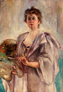 Selbstporträt im Malerkittel von Alice Pike Barney