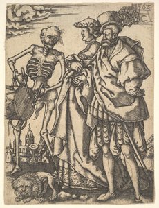 Paar und Tod mit einer Trommel, aus Der Totentanz