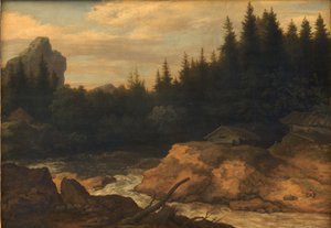 Der Fluss im Kiefernwald von Allaert van Everdingen
