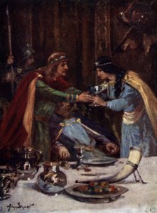 Vergiftung von König Aethelbert II. von East Anglia durch Cynethryth, die Frau von Offa II. von Mercia, 794