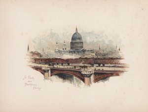 Bekanntes London: St. Pauls und Blackfriars Bridge von Allan F. Barraud