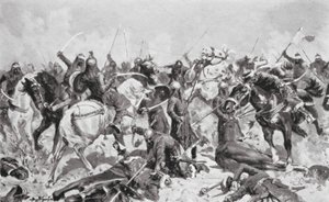 Der letzte Stand der Rajputen gegen die Mohammedaner im Jahr 1192 n. Chr. von Allan Stewart