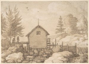 Eine Mühle auf Felsen in einem Fluss in Norwegen von Allart van Everdingen